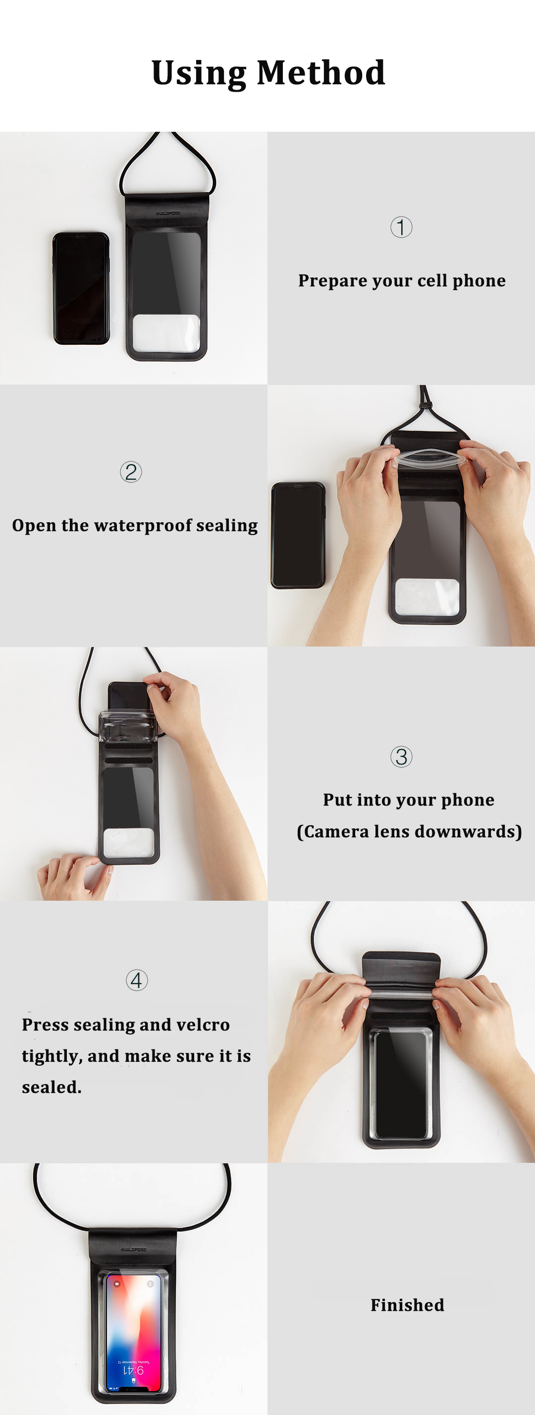 xiaomi guildford waterproof smartphone case with lanyard