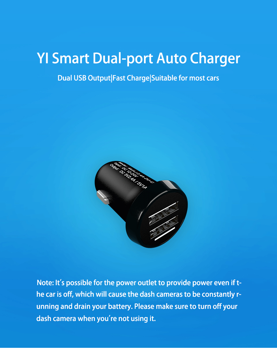 xiaomi yi 3.4a dual usb fast car charger