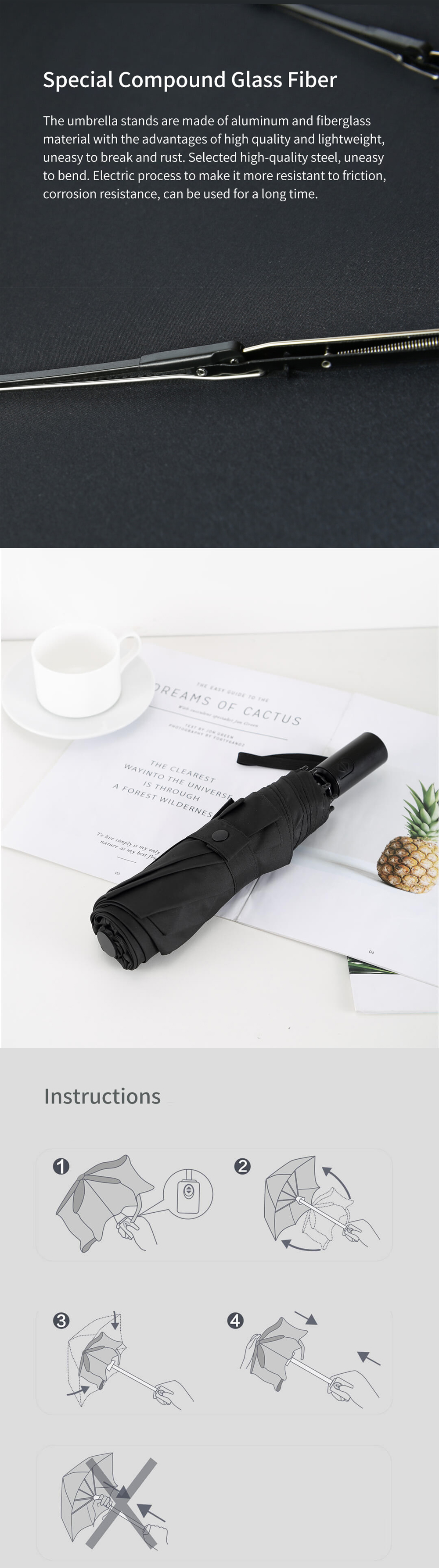 xiaomi mijia pinluo upf 50 automatic folding umbrella