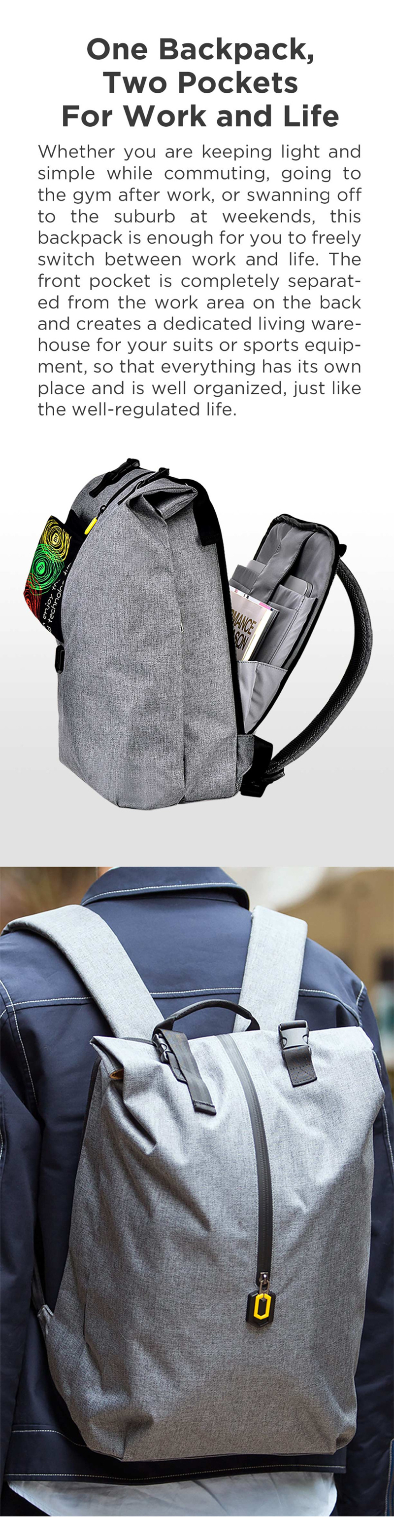 xiaomi 90fun waterproof laptop and leisure travel backpack