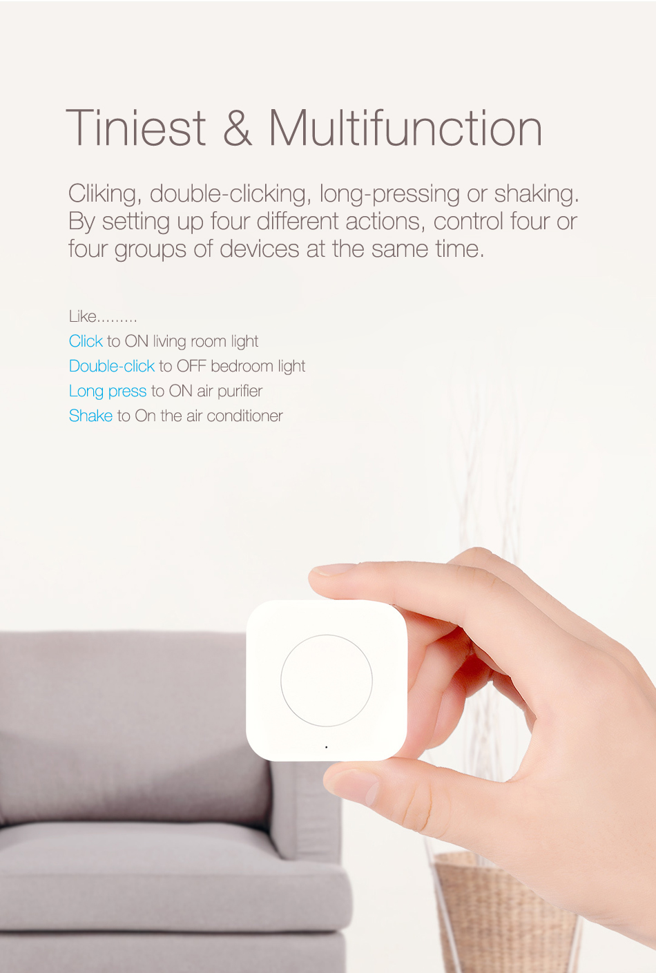 xiaomi aqara wireless smart switch (upgraded gyroscope version)