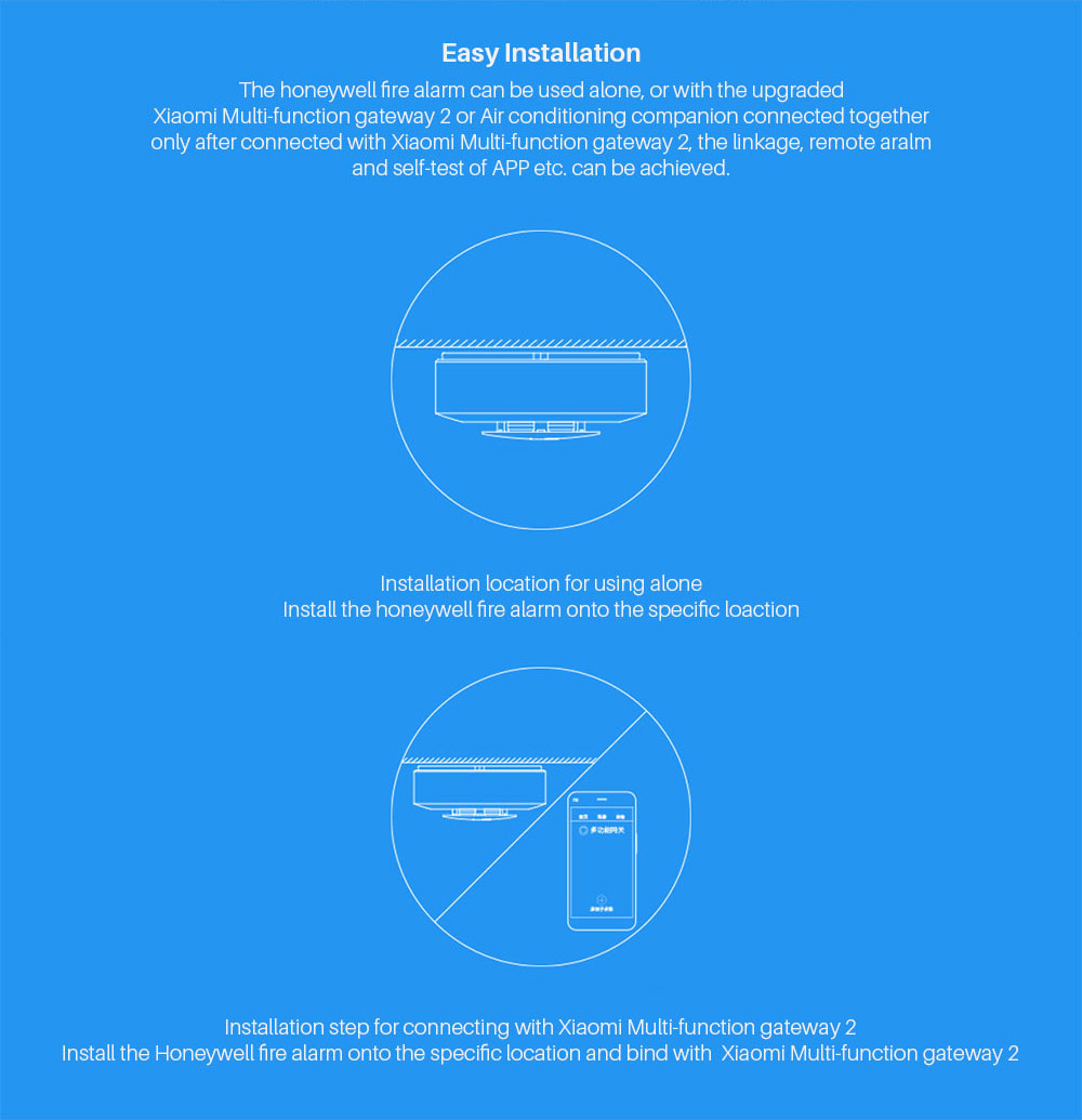 xiaomi honeywell smoke sensor and fire alarm