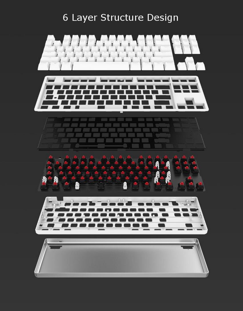 xiaomi yuemi mechanical ttc 87 keys aluminum keyboard