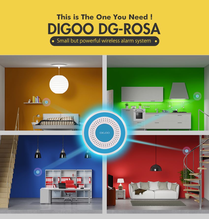 digoo dg-rosa wireless multi-function alarm siren system