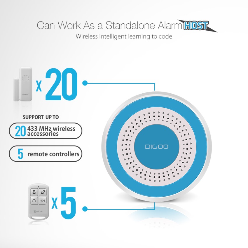 digoo dg-rosa wireless multi-function alarm siren system