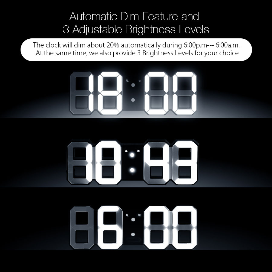 digoo dc-k3 3d led multi-function wall and table digital clock with alarm