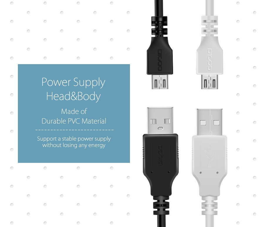 digoo dg-bb-13mw 3m micro usb power cable