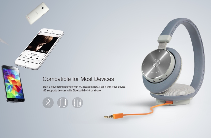 mipow m3 2-in-1 bluetooth and wired headphone with microphone