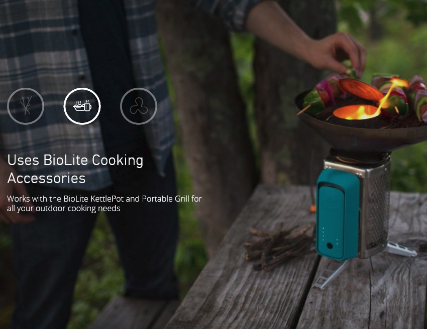 biolite cookstove rechargeable wood burning stove