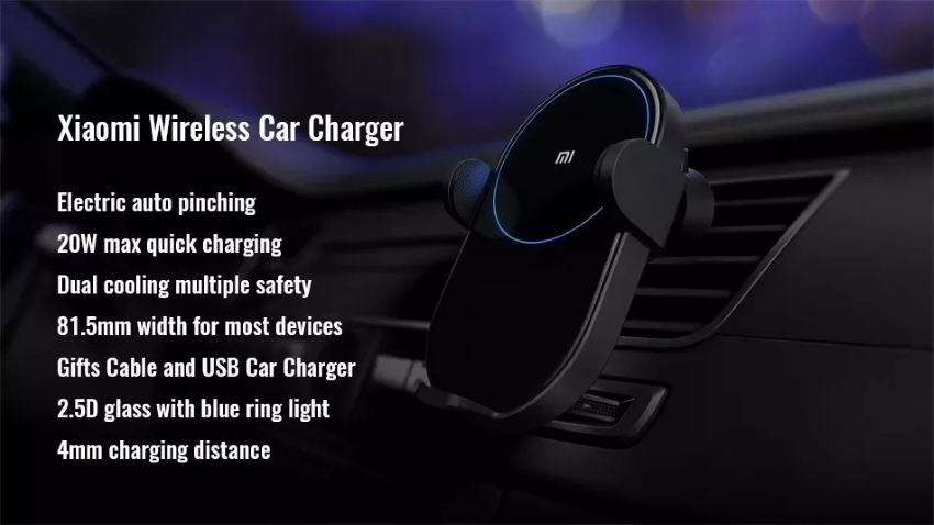 xiaomi mi 20w car wireless fast charger holder