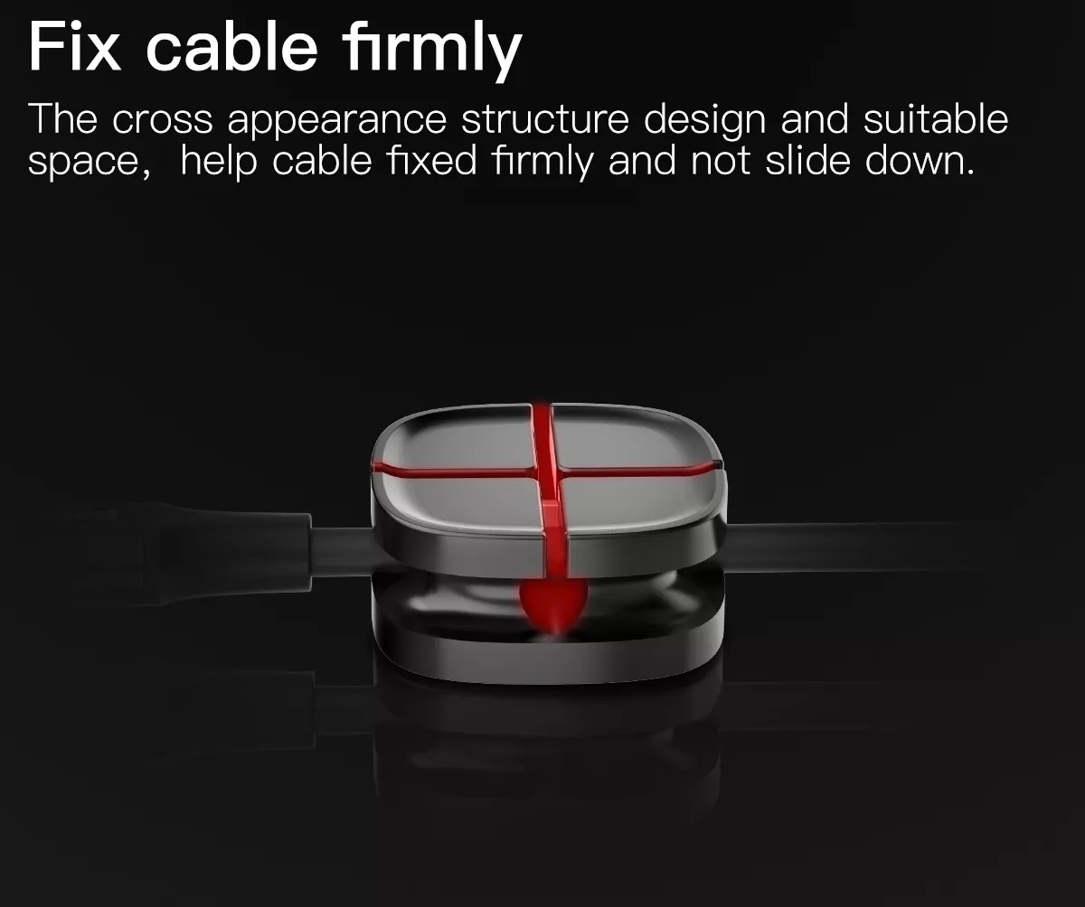 baseus cross peas flexible silicone desktop cable clips holder organizer