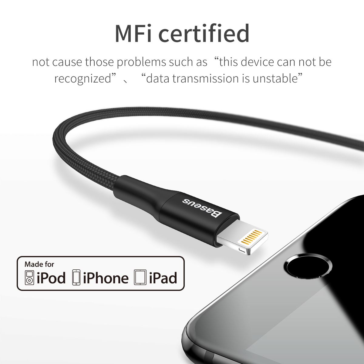 Baseus Apple MFI Certified Lightning 2.4A 1m Buletproof Kevlar RUI