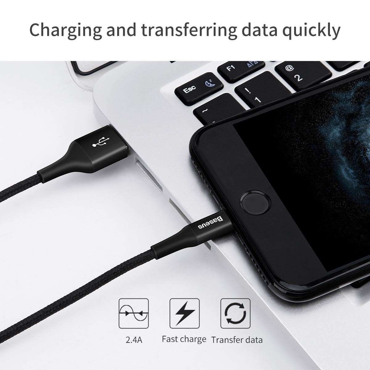 Baseus Apple MFI Certified Lightning 2.4A 1m Buletproof Kevlar RUI