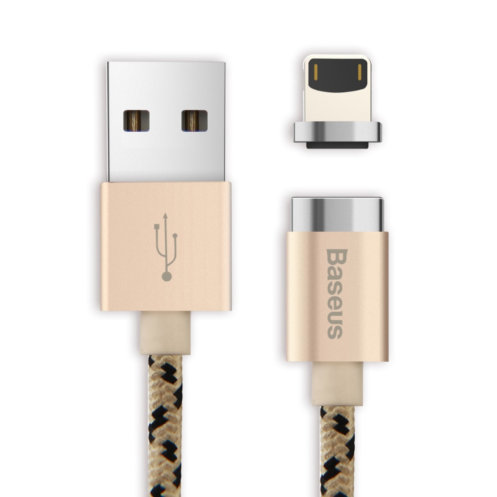 baseus lightning 2.4a 1m magnetic connector insnap series data sync and fast charging braided cable