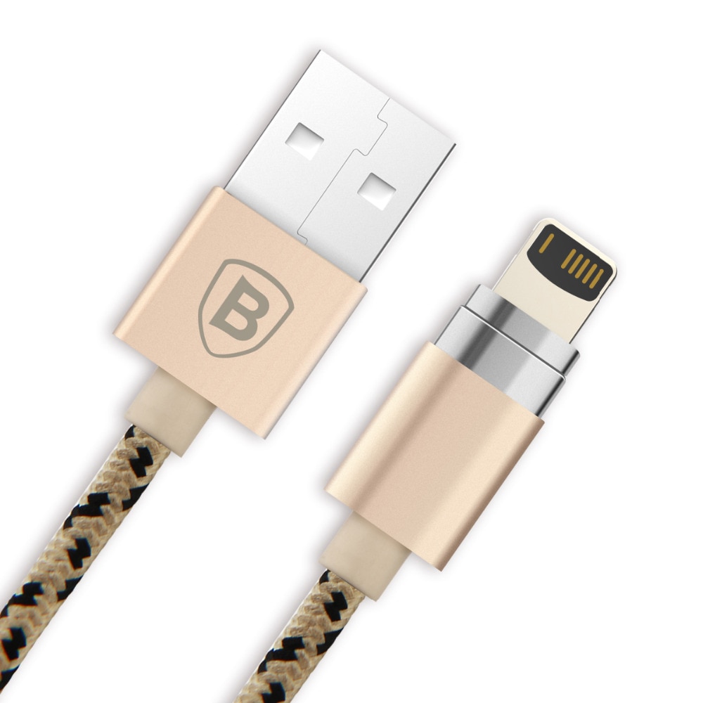 baseus lightning 2.4a 1m magnetic connector insnap series data sync and fast charging braided cable