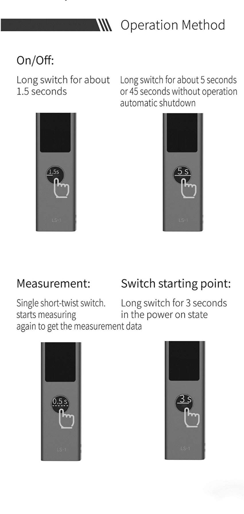 xiaomi atuman ls-1 intelligent rechargeable digital laser rangefinder distance meter