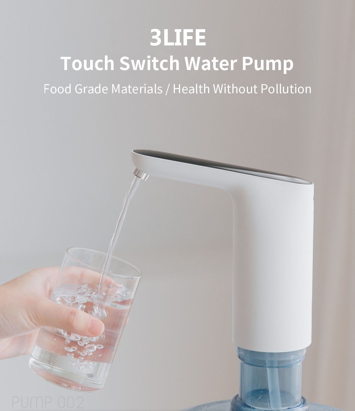 xiaomi 3life rechargeable electric water pump touch dispenser