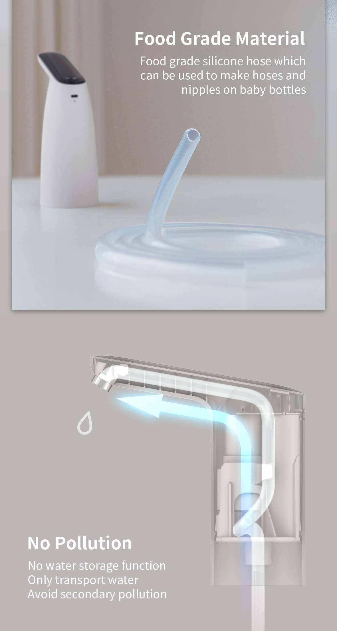 xiaomi 3life rechargeable electric water pump touch dispenser