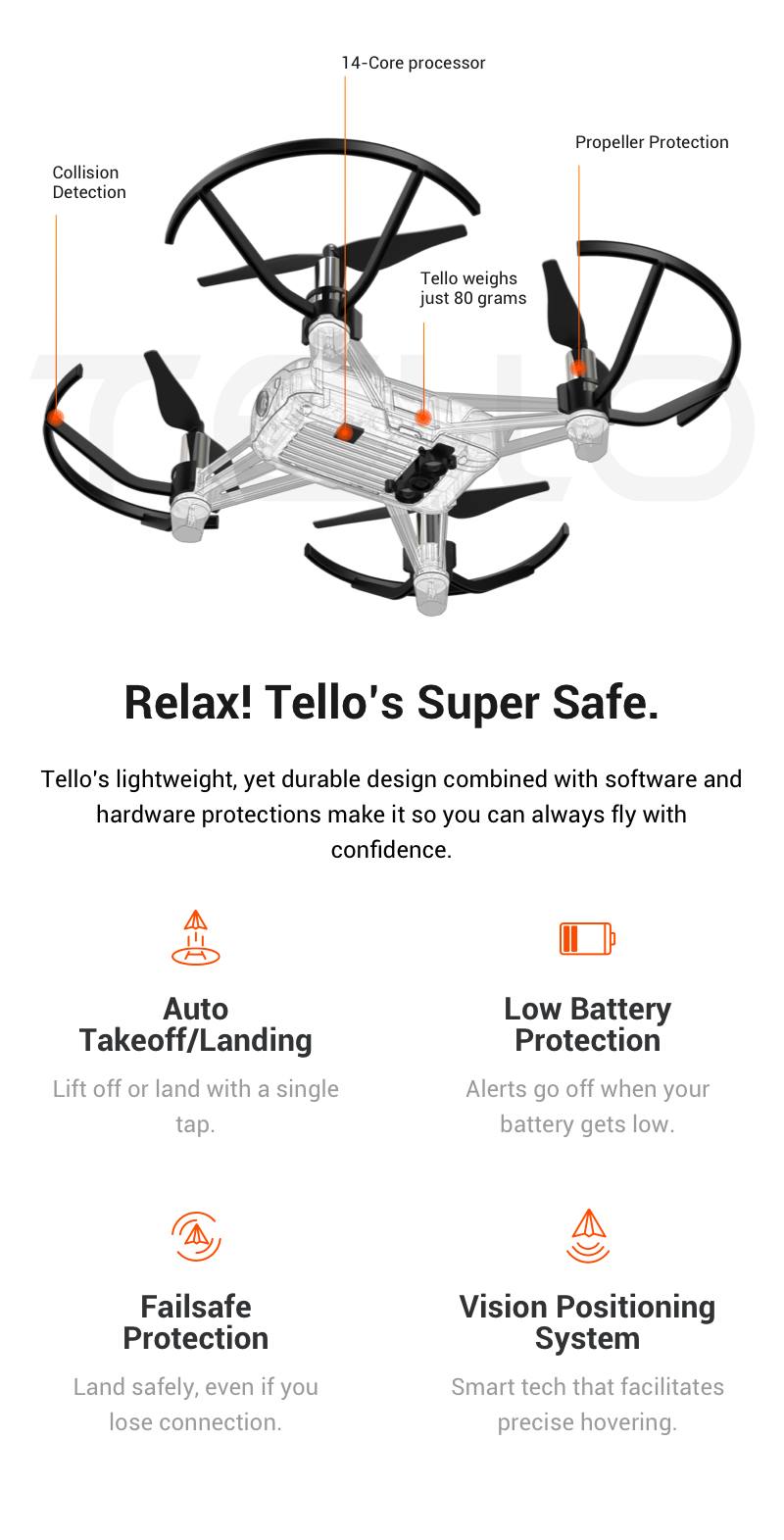 dji ryze tello wifi fpv 720p quadcopter drone
