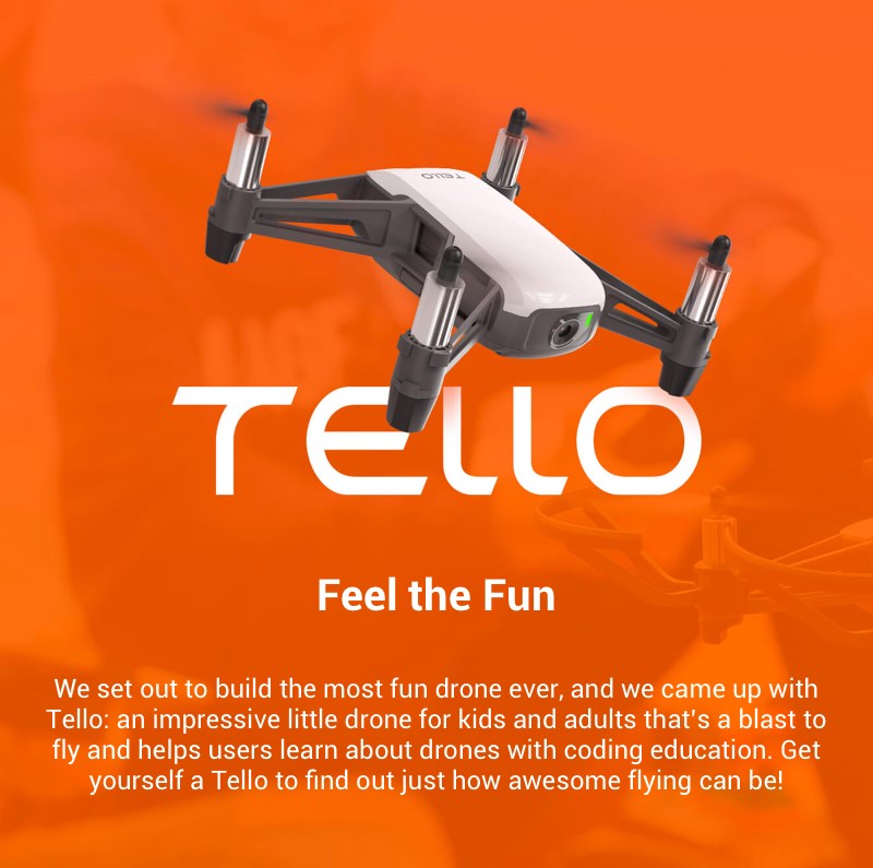 dji ryze tello wifi fpv 720p quadcopter drone