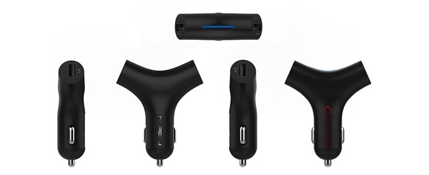 mipow y-shape dual-port usb car fast charger