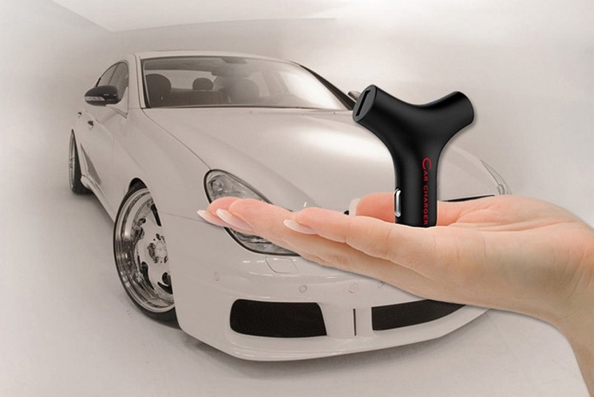 mipow y-shape dual-port usb car fast charger