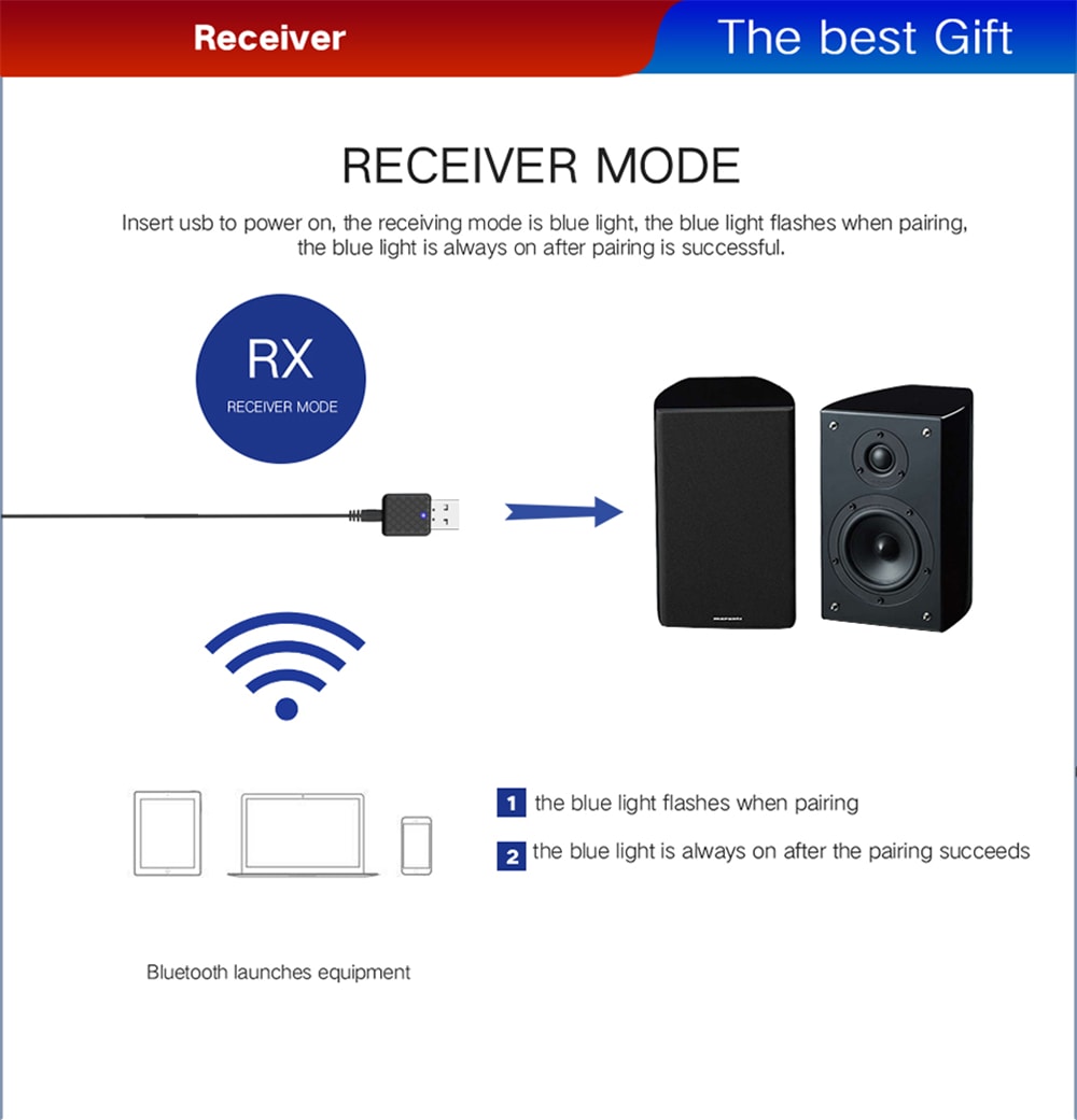 bluetooth 5.0 wireless usb receiver transmitter dongle adapter with 3.5mm aux for pc computer tv car headphones music stereo