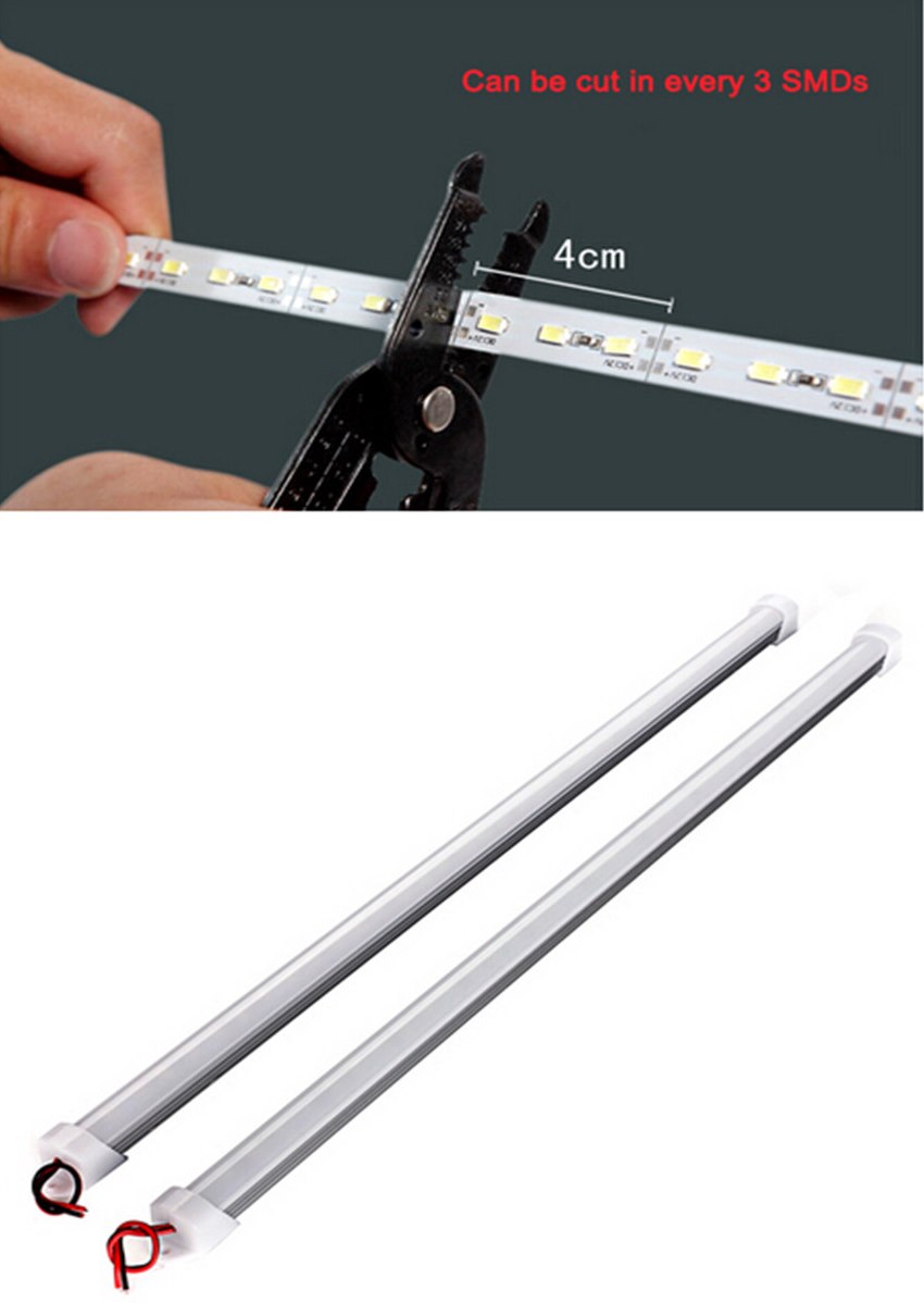 5630 smd 6.4w dimmable led waterproof rigid 50cm strip bar light with diffuser cover