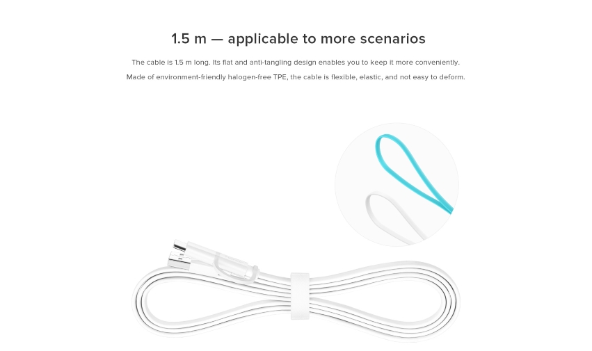 huawei ap55s 2-in-1 type-c micro usb 2a 1.5m data sync and fast charging flat noodle cable