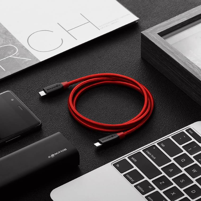 blitzwolf bw-tc4 ampcore type-c to type-c 3a 1m data sync and fast charging braided cable