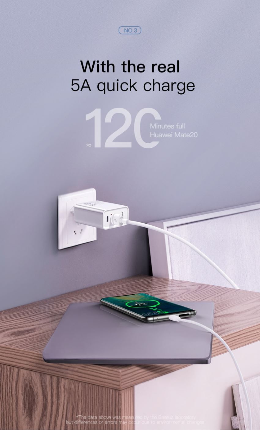 baseus bs-eu905 30w 5a quick charge 4.0 4.0 3.0 pd 3.0 dual port type-c and usb wall charger