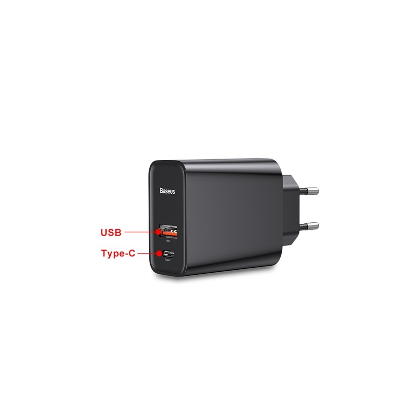 baseus bs-eu905 30w 5a quick charge 4.0 4.0 3.0 pd 3.0 dual port type-c and usb wall charger