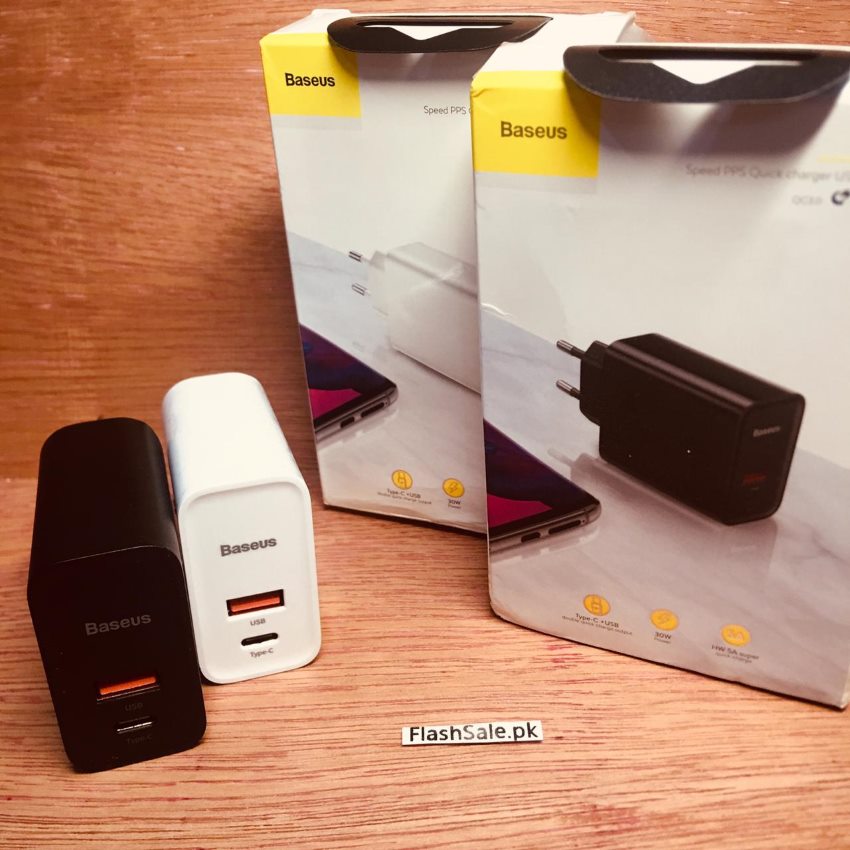 baseus bs-eu905 30w 5a quick charge 4.0 4.0 3.0 pd 3.0 dual port type-c and usb wall charger