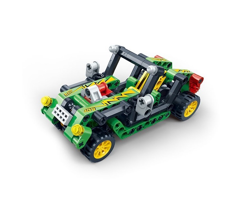 banbao 6962 gaoke light shadow cheetah pullback action race car model building blocks diy educational set (128 pcs)