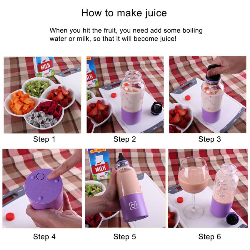 bingo 500ml portable 2600mah rechargeable vortex gym shaker fruit smoothie juicer blender (upgraded version)