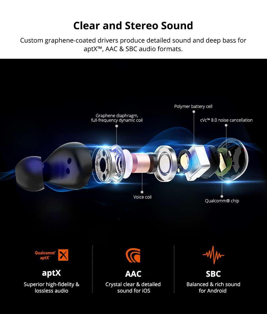 tronsmart spunky beat bluetooth 5.0 tws earphones