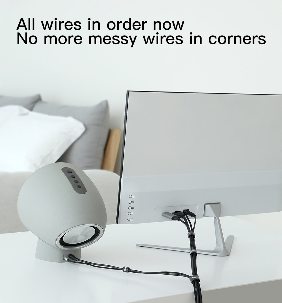 baseus reusable nylon velcro cable wire organizer ties