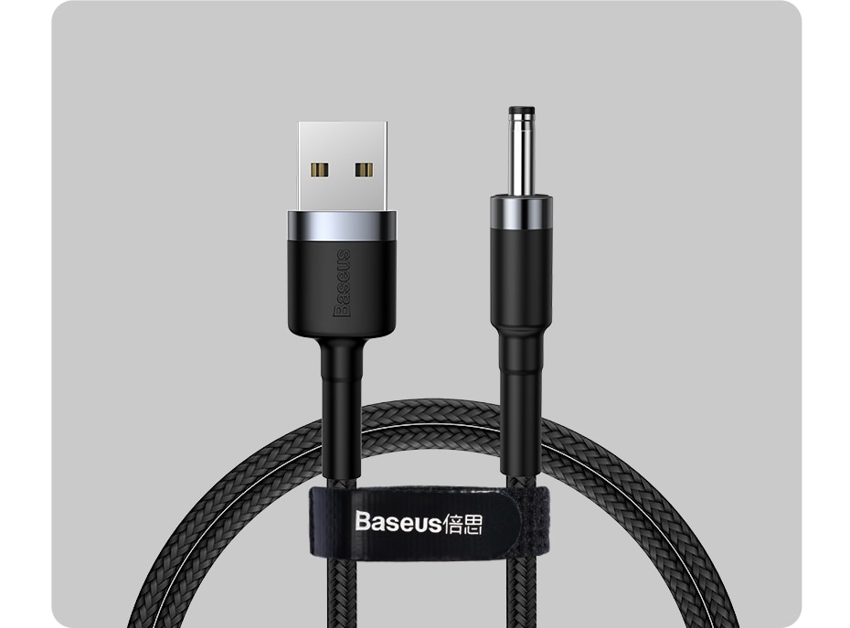 baseus usb to 3.5mm 5v dc 1m 2a braided cable