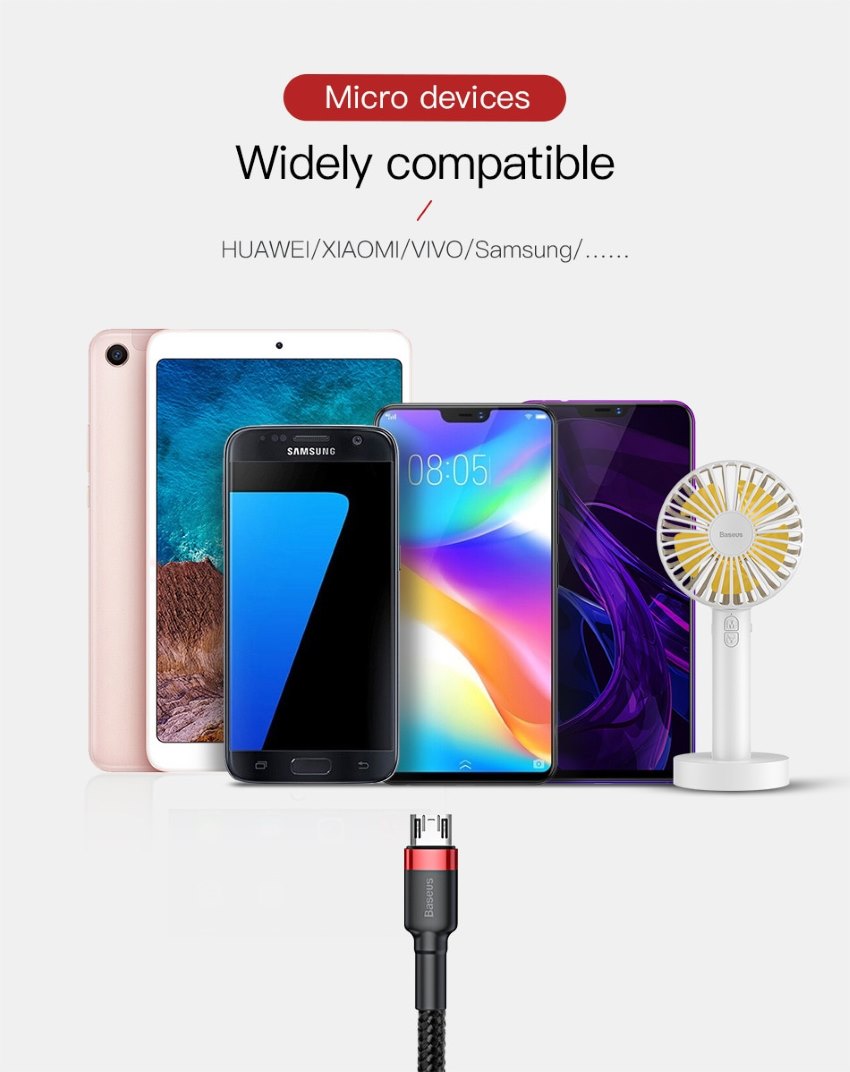 Baseus Reversible Micro USB 2.4A 0.5m Data Sync and Fast Charging ...