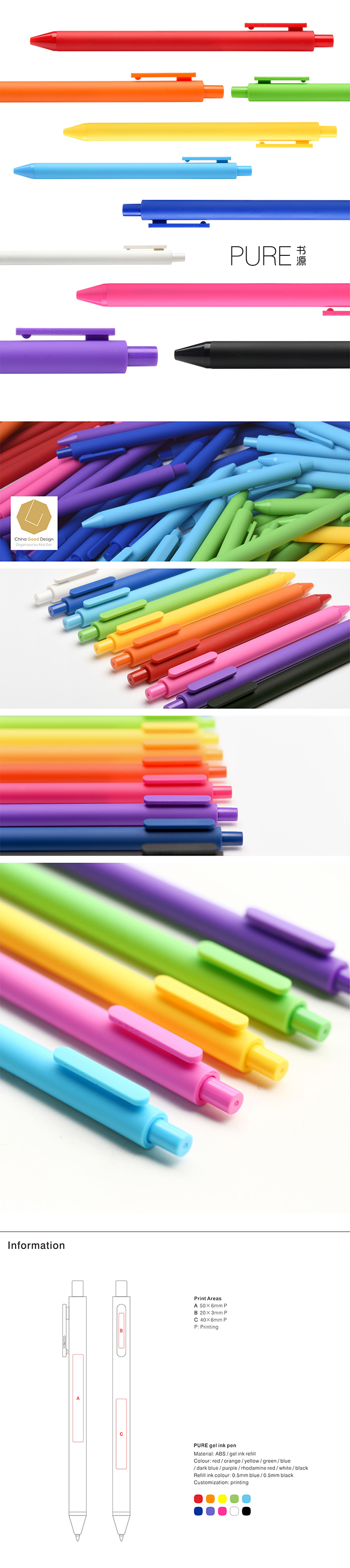 12 Xiaomi KACO Pure 12 Colors 0.5mm Gel Ink Pens