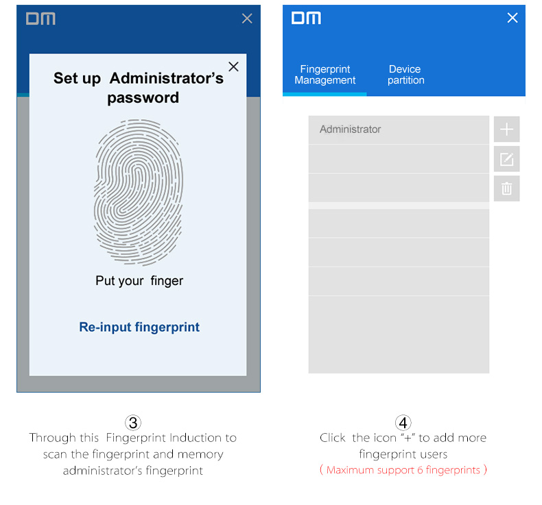 dm f1 biometric fingerprint encrypted usb flash drive
