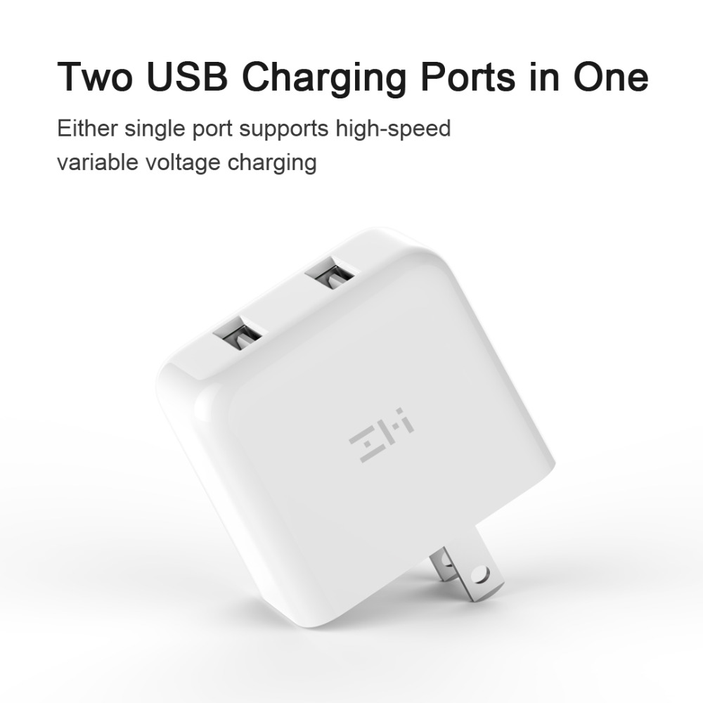 Xiaomi ZMI Dual Port 18W QC 3.0 Charger with Type-C USB Cable