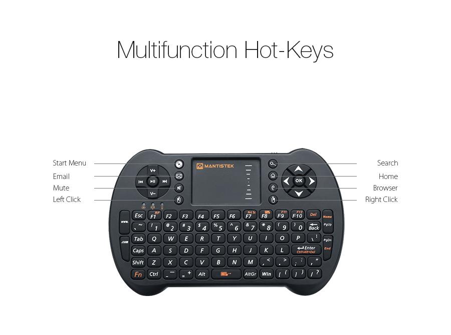 Mantistek Wireless Mini Keyboard with Mouse Touchpad