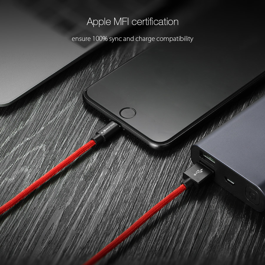 BlitzWolf BWMF5 MFI Certified Lightning 2.4A 1m Braided Sync & Charge Cable