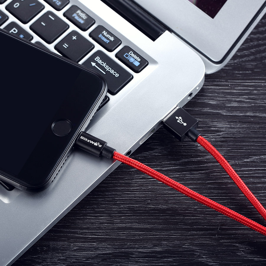 BlitzWolf BWMF5 MFI Certified Lightning 2.4A 1m Braided Sync & Charge