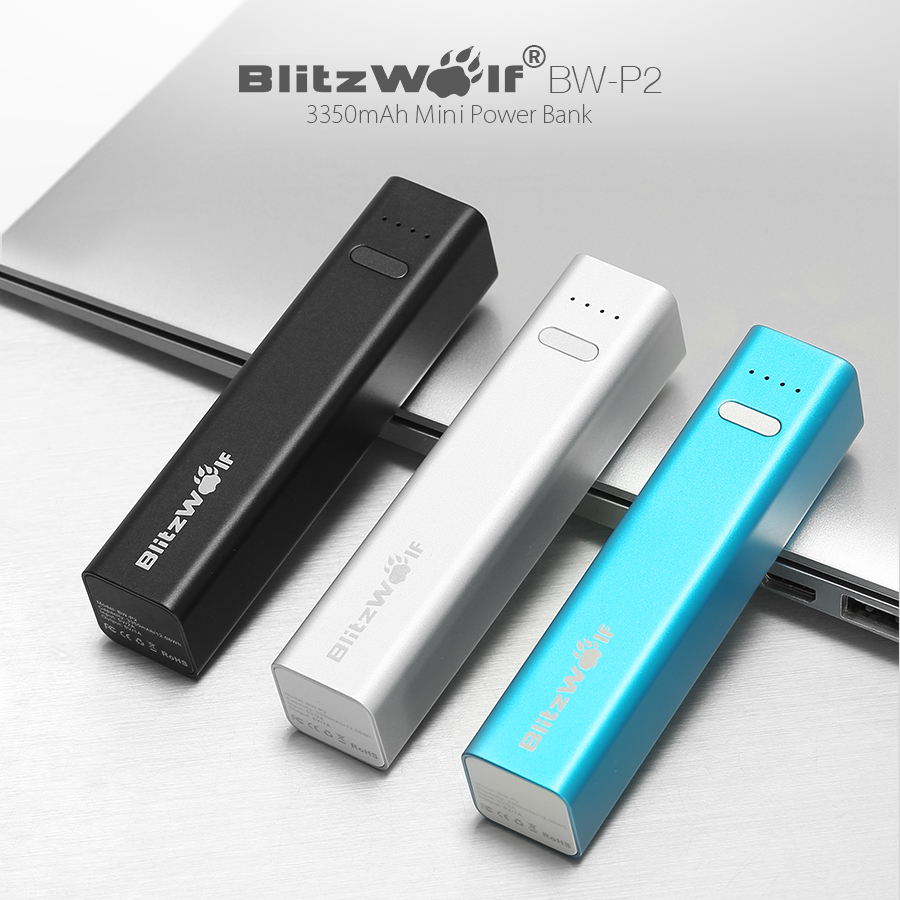 blitzwolf bw-p2 3350mah fast charging mini power bank