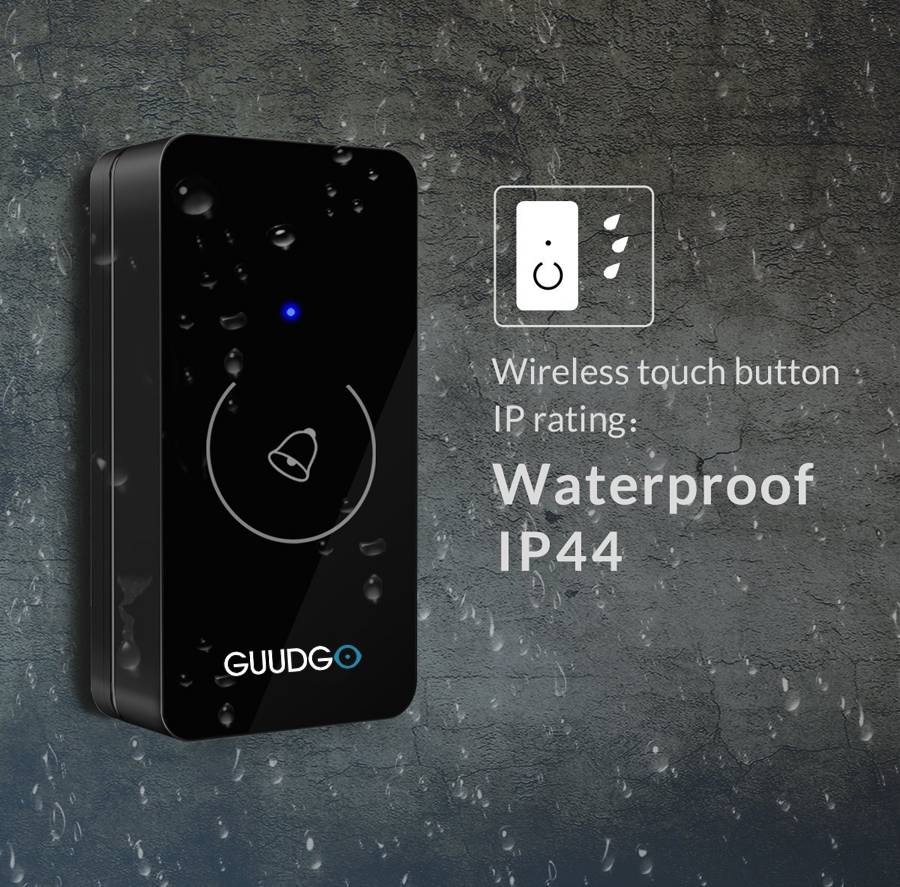 guudgo gd-md01 waterproof wireless touch music doorbell