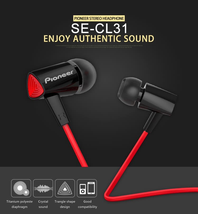 pioneer sec-cl31 stereo earphones