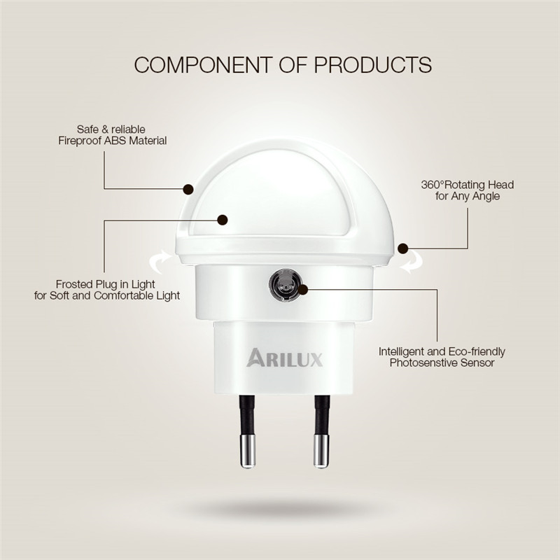 arilux rotatable led night light