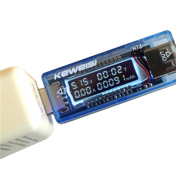 keweisi 4-20v 0-3a usb power charging and battery capacity amp and voltage tester